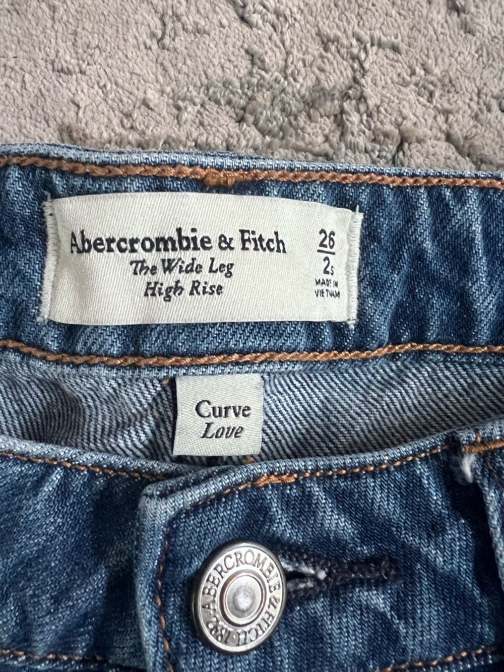 Abercrombie & Fitch Women's Blue Wide Leg Jeans - Picture 2 of 6
